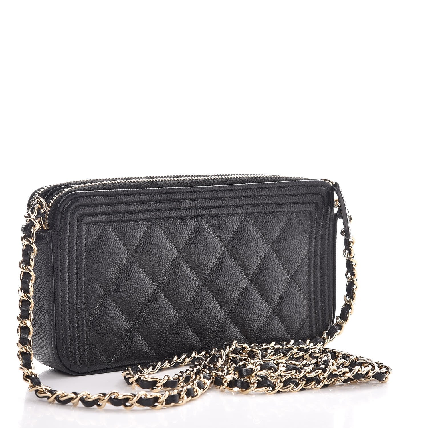 Chanel Caviar Quilted Small Boy Clutch With Chain Black 4 of 10