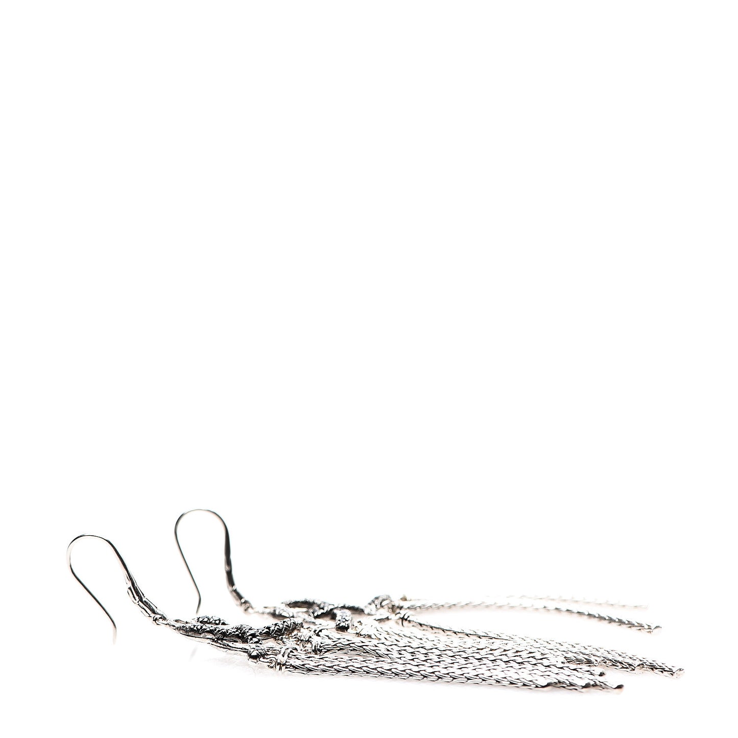 Sterling Silver Black Sapphire Classic Chain Chandelier Earrings