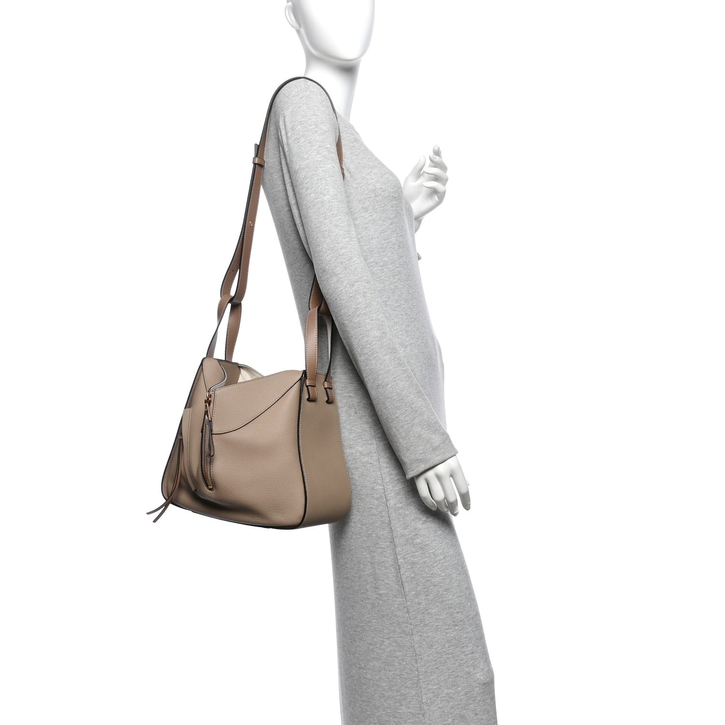 Grained Calfskin Small Hammock Shoulder Bag Sand