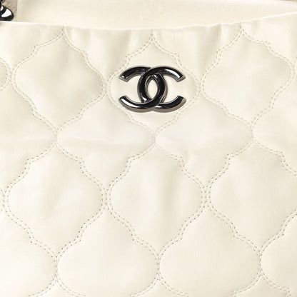 Chanel Lambskin Cells Accordion Tote Dark White 8 of 13