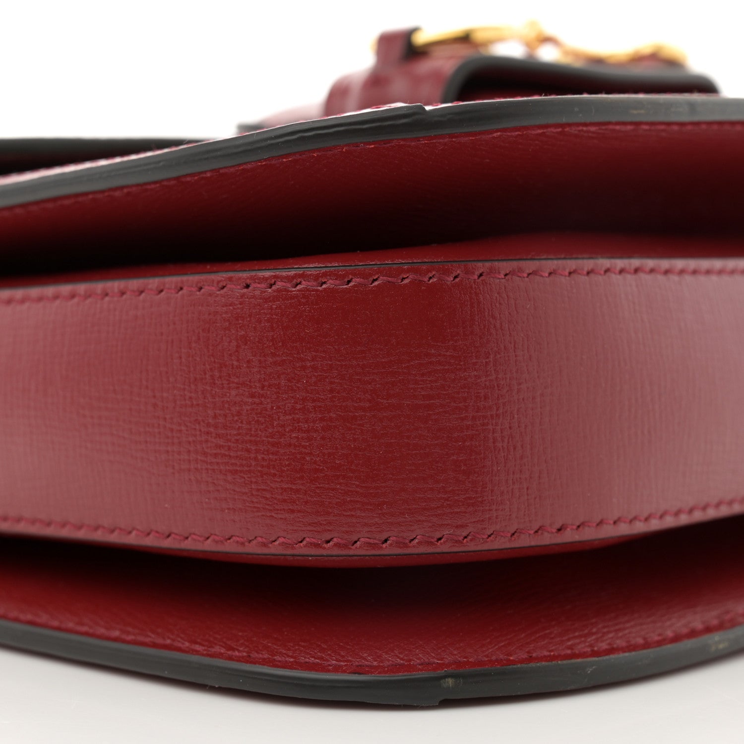 Gucci GG Supreme Monogram Azalea Calfskin Horsebit 1955 Shoulder Bag Beige Ebony New Cherry Red 9 of 13