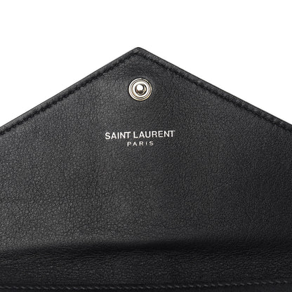 Saint Laurent Calfskin Monogram Tri Pocket Crossbody Bag Black 6 of 10