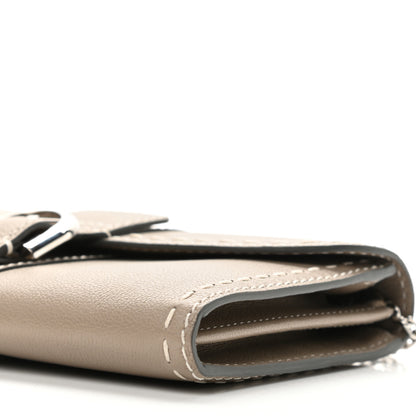 Delvaux Rodeo Calfskin Surpique Brillant Wallet on Chain Tourterelle 9 of 11