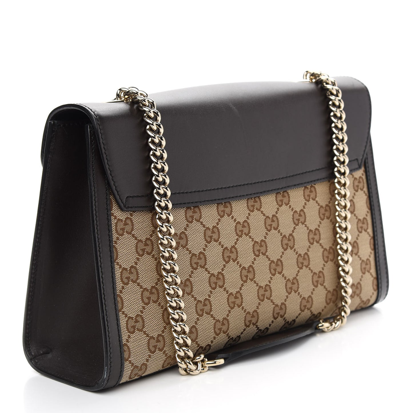Monogram Margaux Calfskin Medium Emily Chain Shoulder Bag Beige Ebony Cocoa
