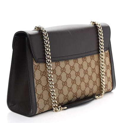 Gucci Monogram Margaux Calfskin Medium Emily Chain Shoulder Bag Beige Ebony Cocoa 3 of 9