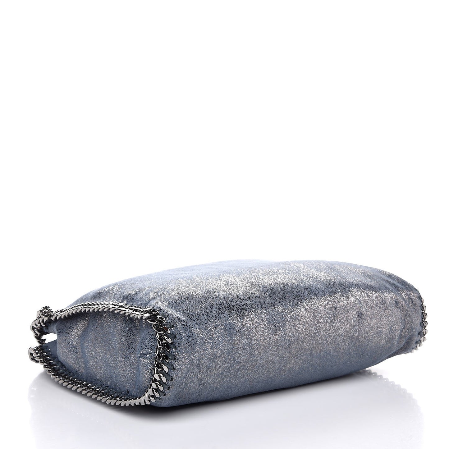 Metallic Shaggy Deer Falabella Fold Over Tote Blue Lagoon