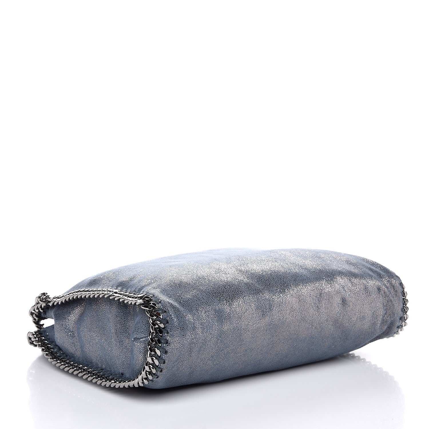 Stella McCartney Metallic Shaggy Deer Falabella Fold Over Tote Blue Lagoon 4 of 7