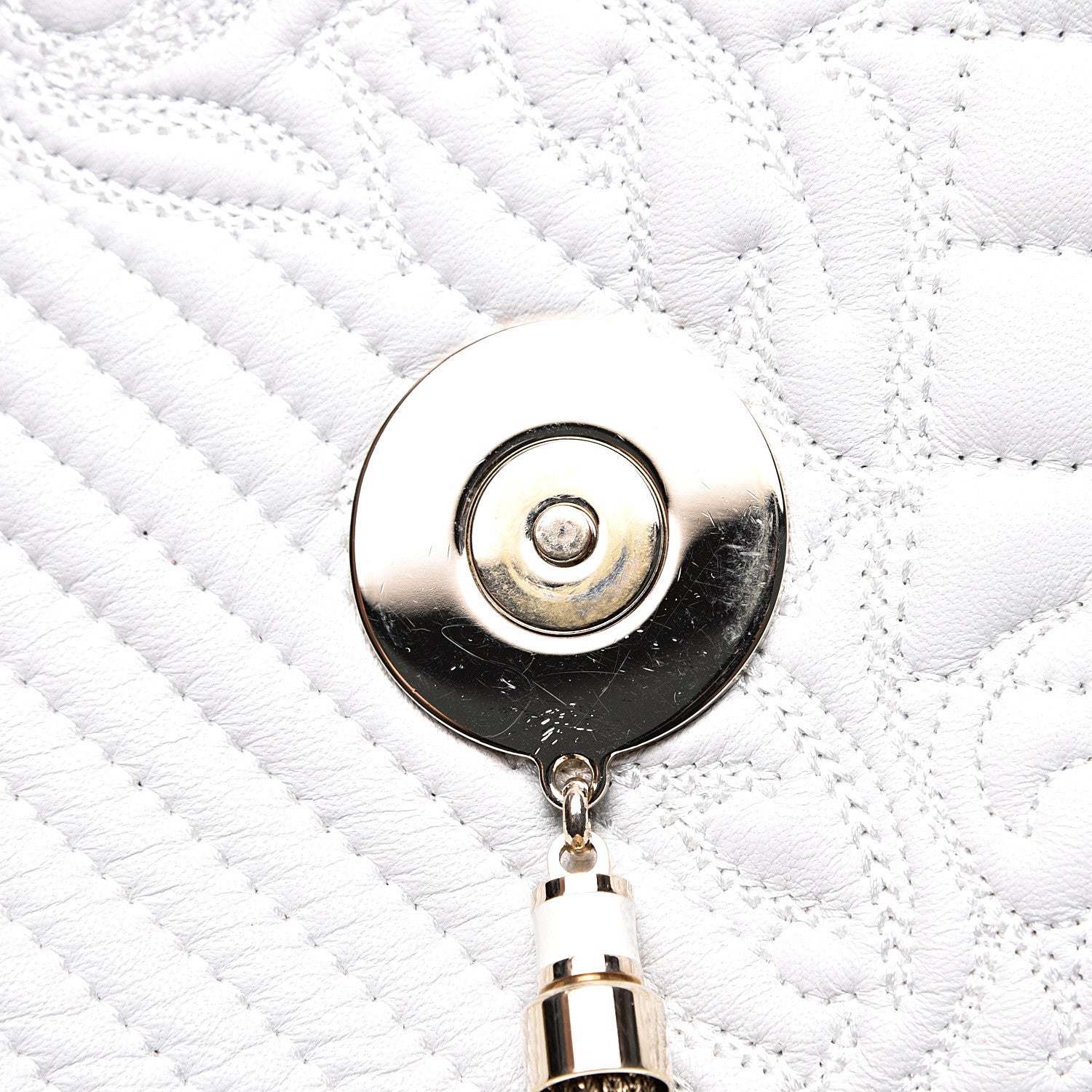 Versace Nappa Barocco Quilted Vanitas Talia Shoulder Bag White 11 of 15