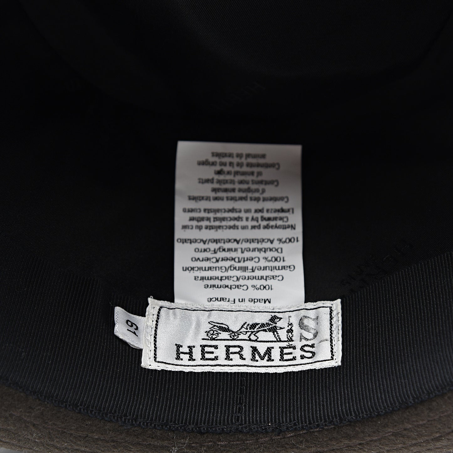 Cashmere Deerskin Funk Drap Hat 61 Ecorce Marron