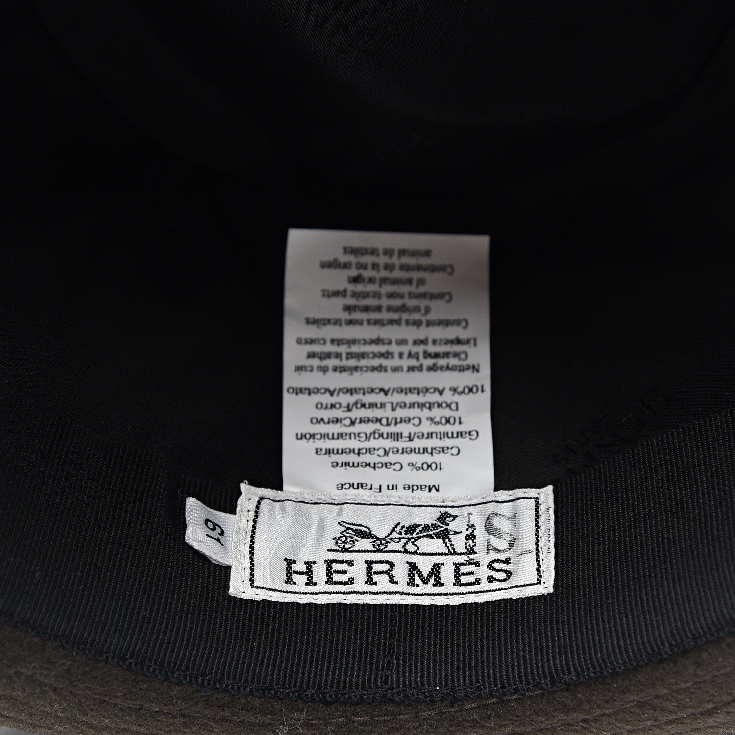 Hermes Cashmere Deerskin Funk Drap Hat 61 Ecorce Marron 6 of 7