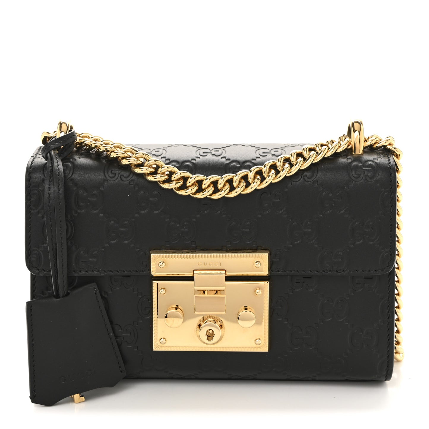 Guccissima Small Padlock Shoulder Bag Black