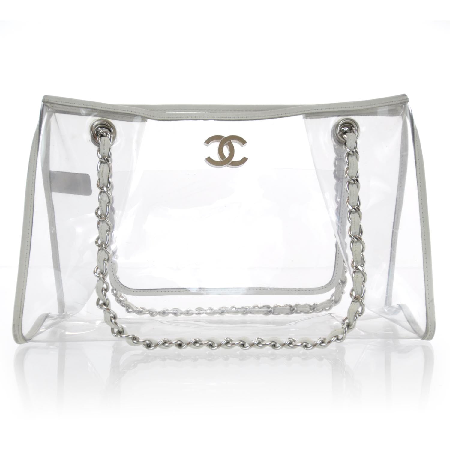 Chanel Vinyl Naked Tote White 1 of 8