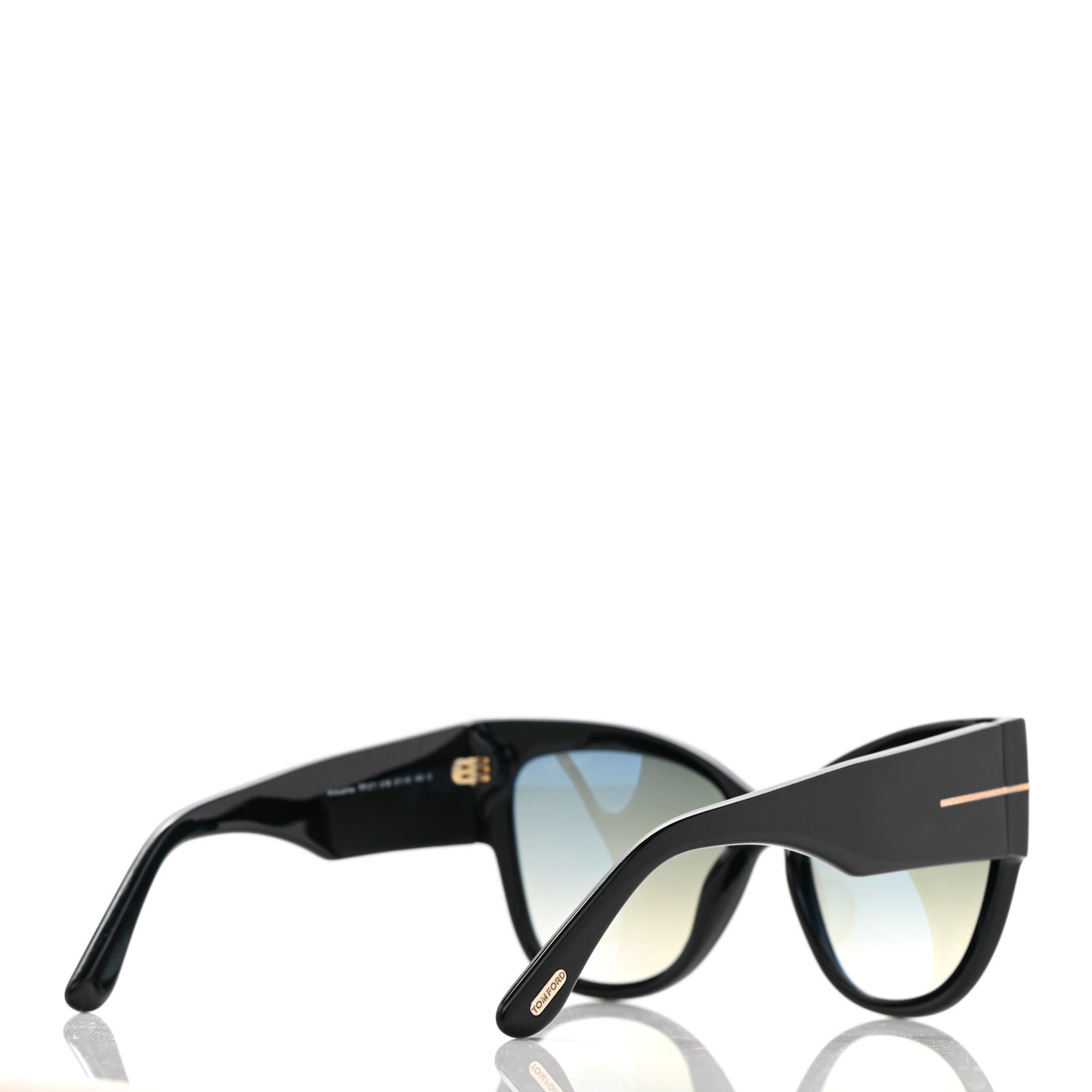 Acetate Anoushka Cat Eye Sunglasses TF371 Black