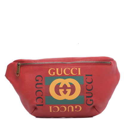 Gucci Grained Calfskin Logo Belt Bag Hibiscus Red 1 of 10