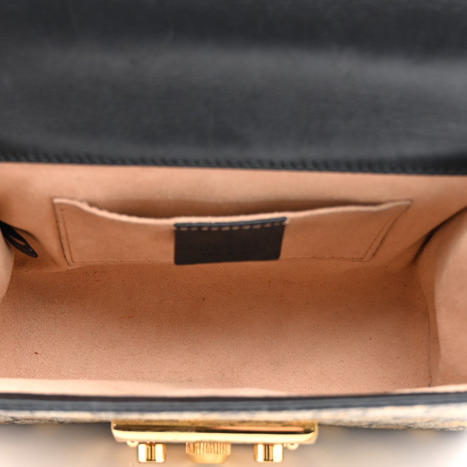 Gucci GG Supreme Monogram Bees Small Padlock Shoulder Bag Black 5 of 11