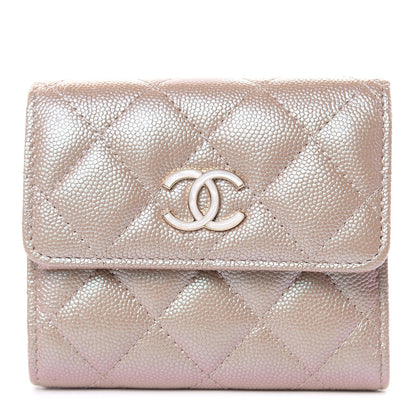 Chanel Iridescent Caviar Quilted Small Flap Wallet Beige 1 of 8