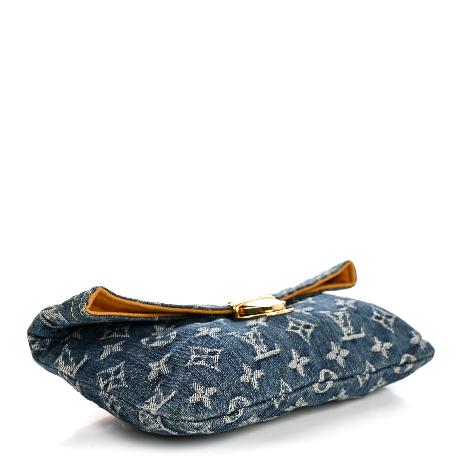 Louis Vuitton Monogram Denim Pochette Plat Clutch Blue 4 of 7