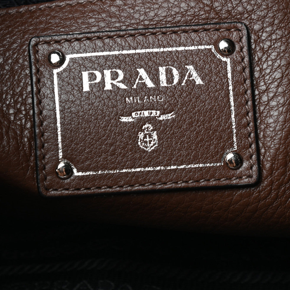 Prada Vitello Daino Side Zip Tote Tabacco 6 of 9