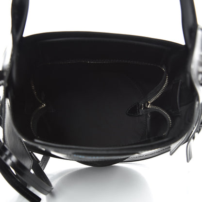 Prada Calfskin Tessuto Nylon Ouverture Bucket Bag Black 5 of 9