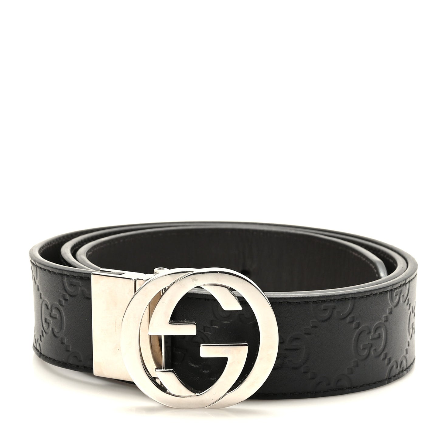 Guccissima Signature Interlocking G Reversible 37mm Belt 95 38 Black Cocoa