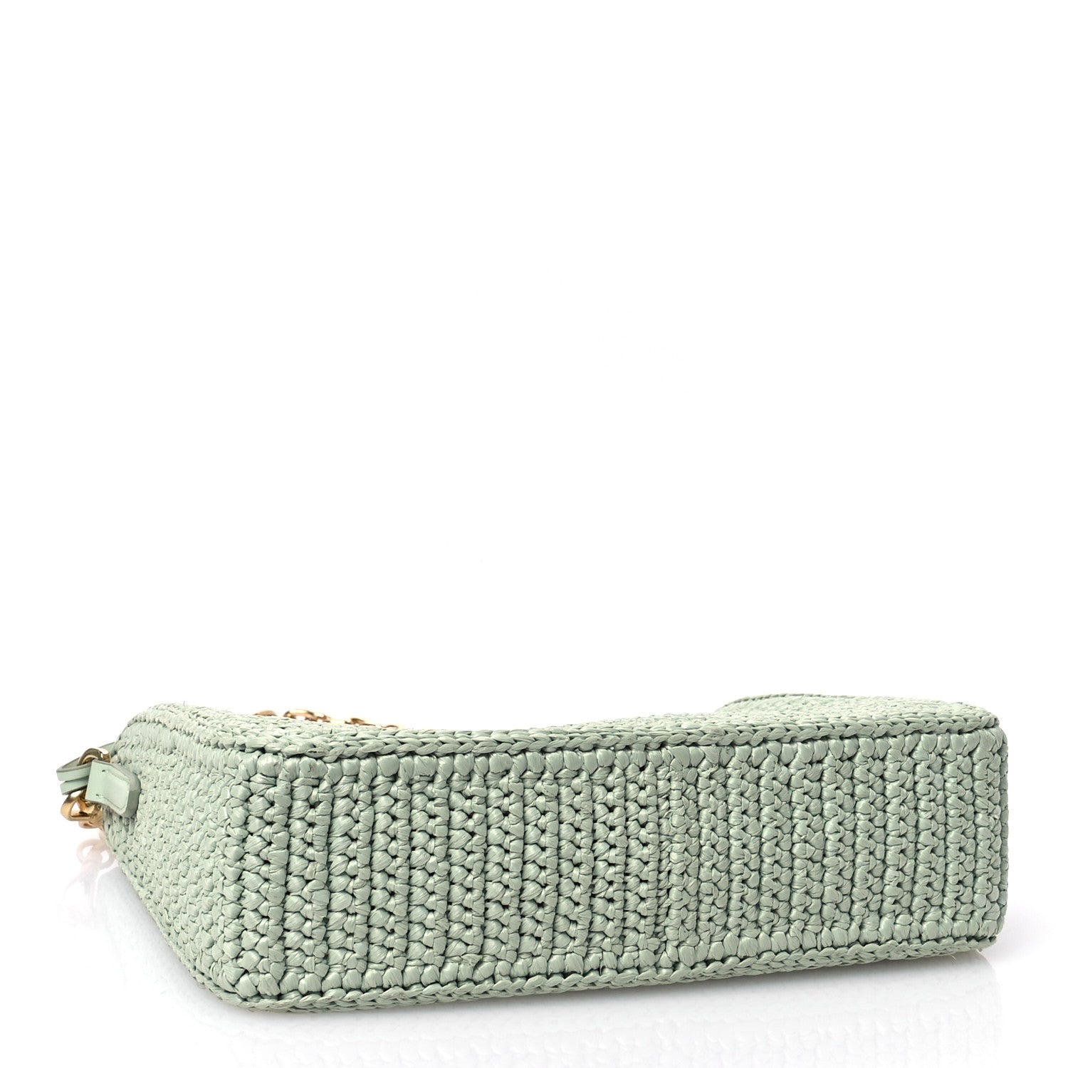 Prada Yarn Raffia Effect Crochet Re-Edition 2005 Shoulder Bag Acqua 4 of 13