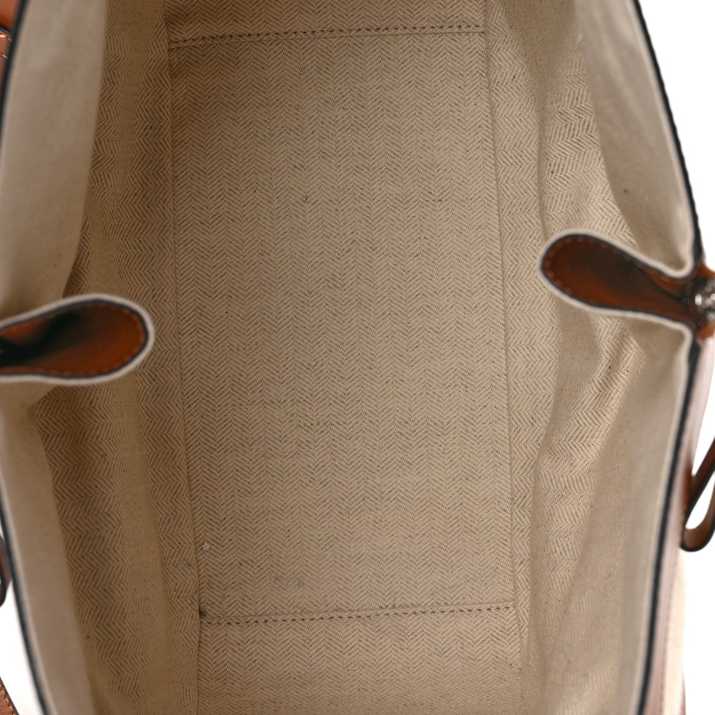 Calfskin Canvas Small Hammock Shoulder Bag Natural Tan