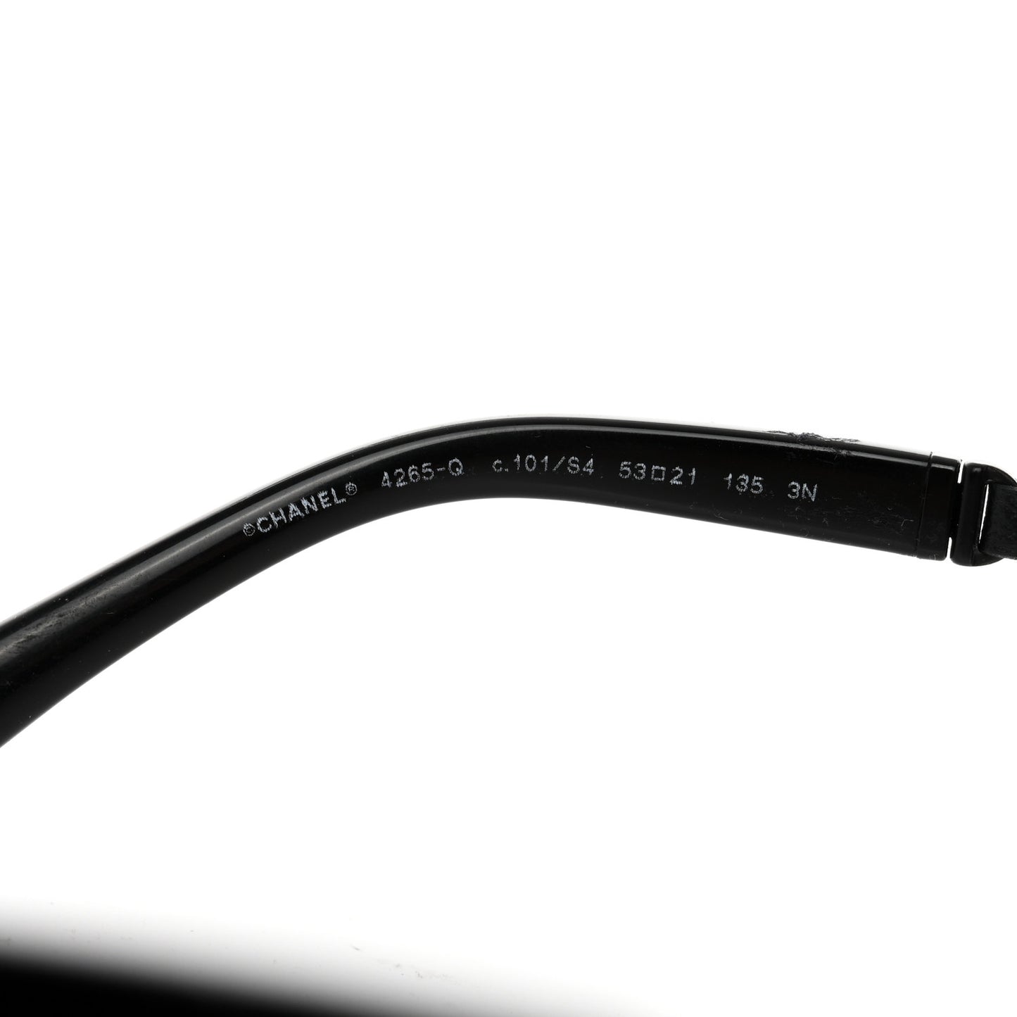 Metal Calfskin Round Chain Sunglasses 4265-Q Black