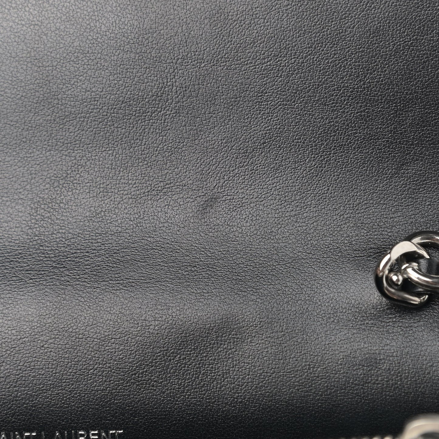 Calfskin Star Print Monogram Kate Tassel Chain Wallet Black Silver
