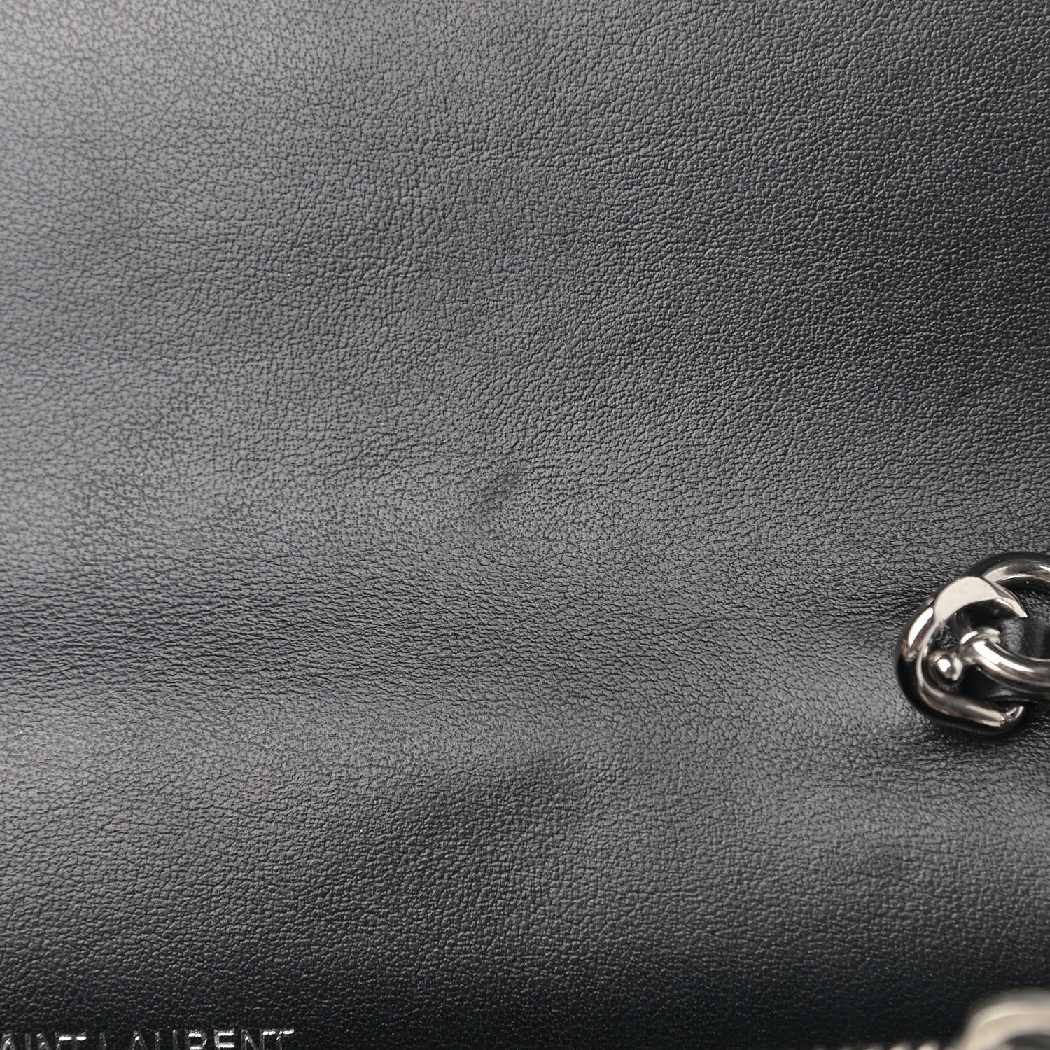 Saint Laurent Calfskin Star Print Monogram Kate Tassel Chain Wallet Black Silver 9 of 9