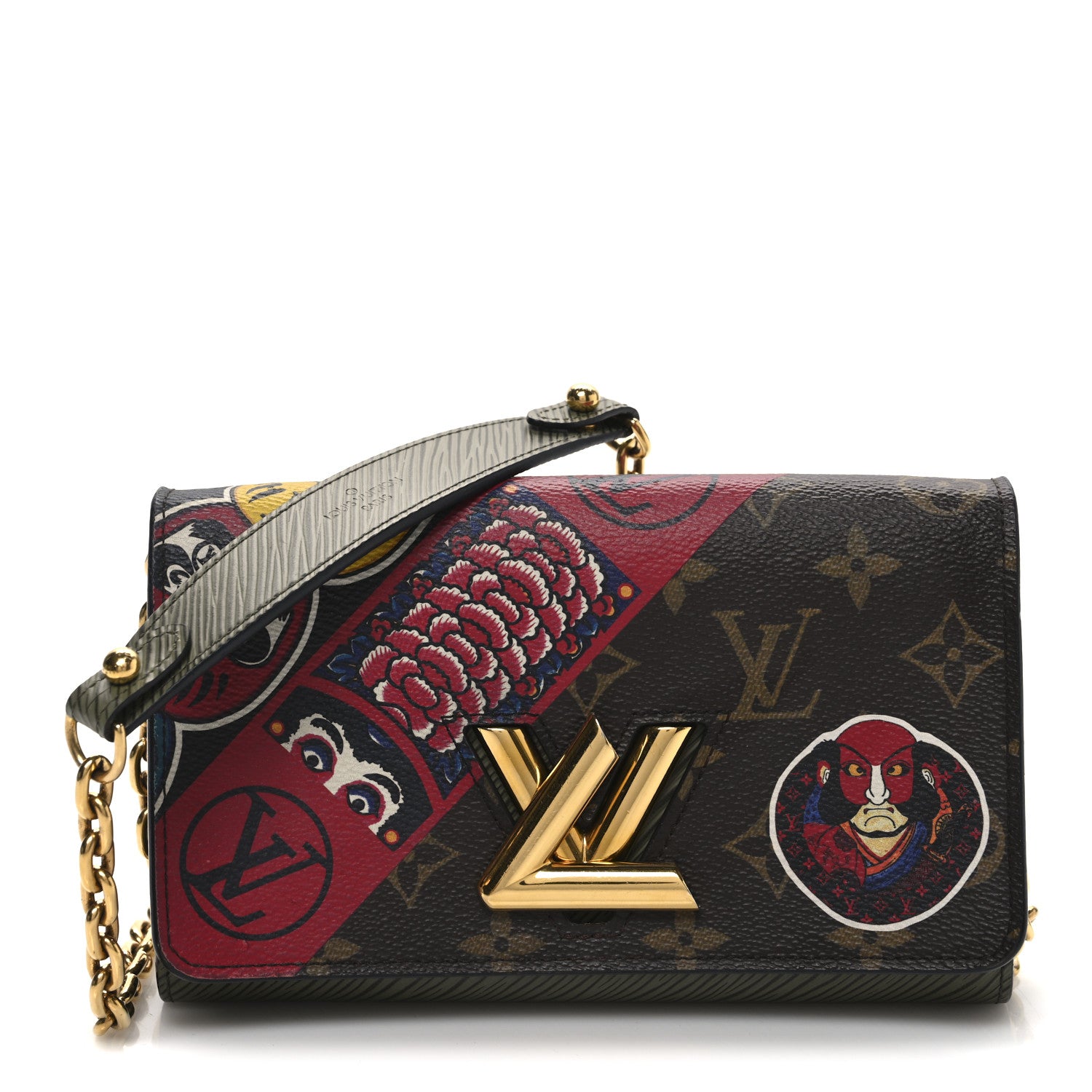 Louis Vuitton Monogram Epi Kabuki Twist Chain Wallet 1 of 9