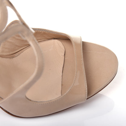 Jimmy Choo Patent Calfskin Lang Sandals 35 Sand 9 of 15