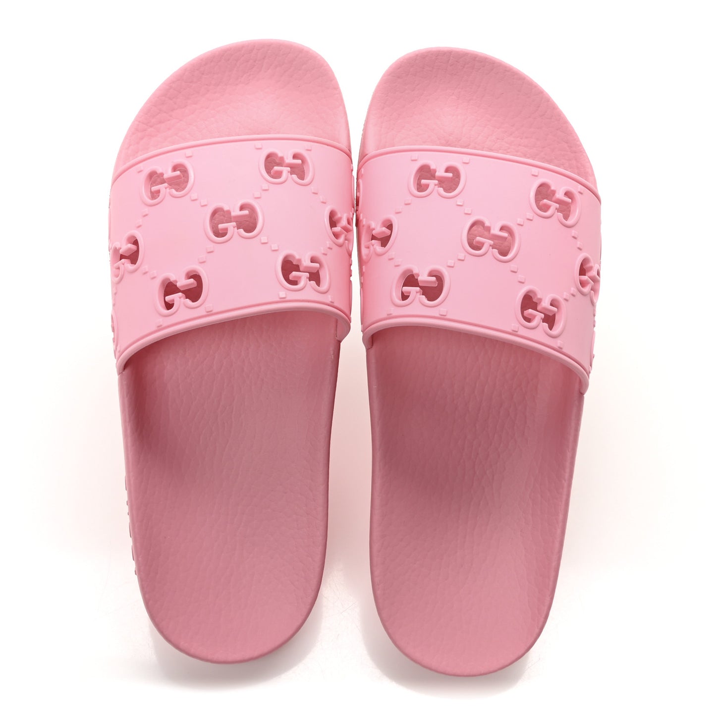 Rubber GG Monogram Perforated Womens Slide Sandals 38 Rose Box