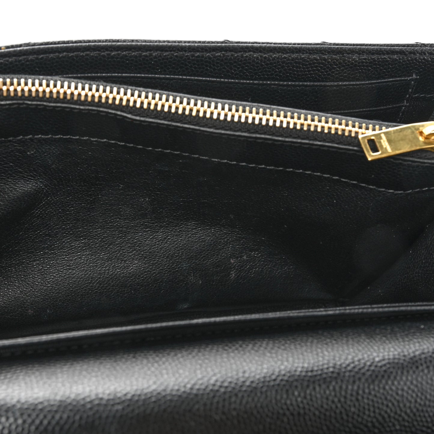 Grain De Poudre Matelasse Chevron Monogram Chain Wallet Black
