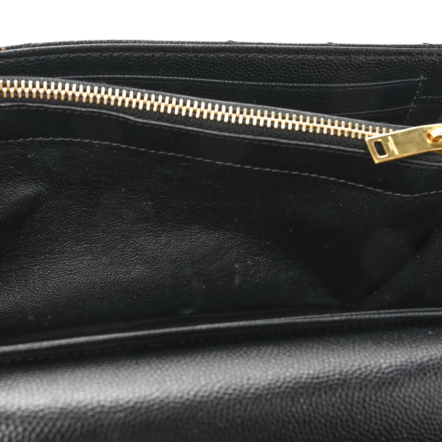 Saint Laurent Grain De Poudre Matelasse Chevron Monogram Chain Wallet Black 13 of 17