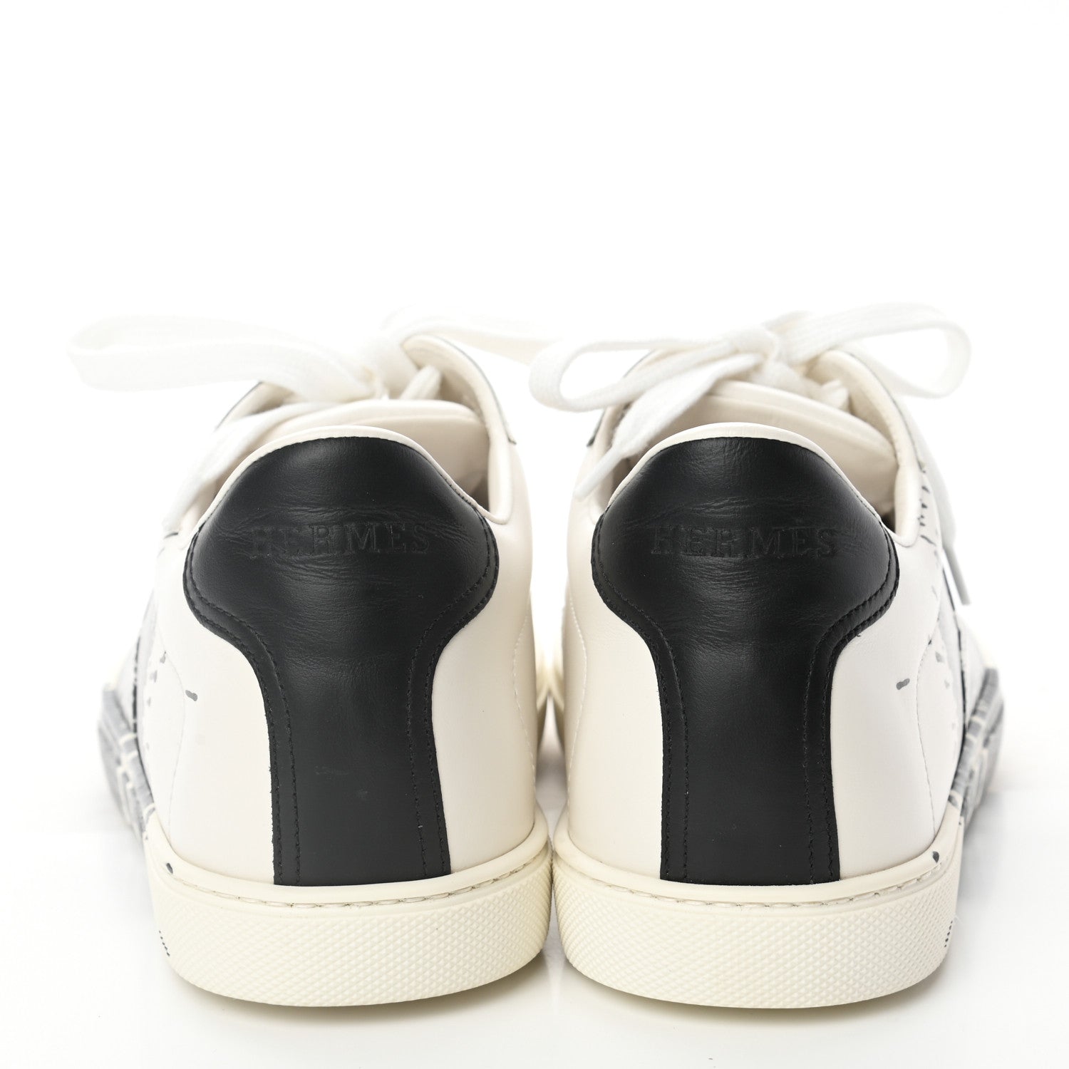 Hermes Swift Peinture Fraiche Mens Quicker Sneakers 42 White Black 5 of 10