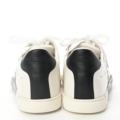 Hermes Swift Peinture Fraiche Mens Quicker Sneakers 42 White Black 5 of 10
