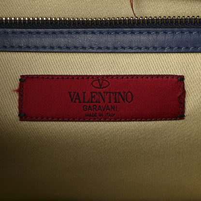 Valentino Garavani Vitello Medium Glam Lock Rockstud Flap Indigo 6 of 9