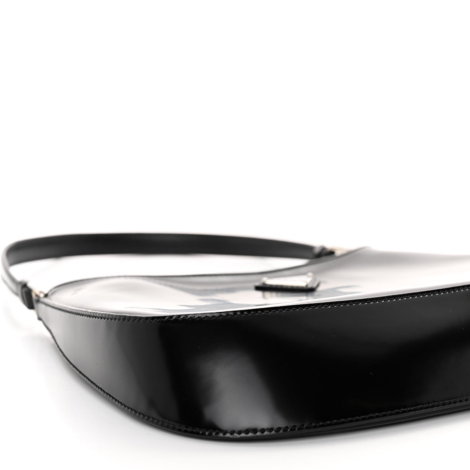 Prada Spazzolato Cleo Shoulder Bag Black 8 of 9