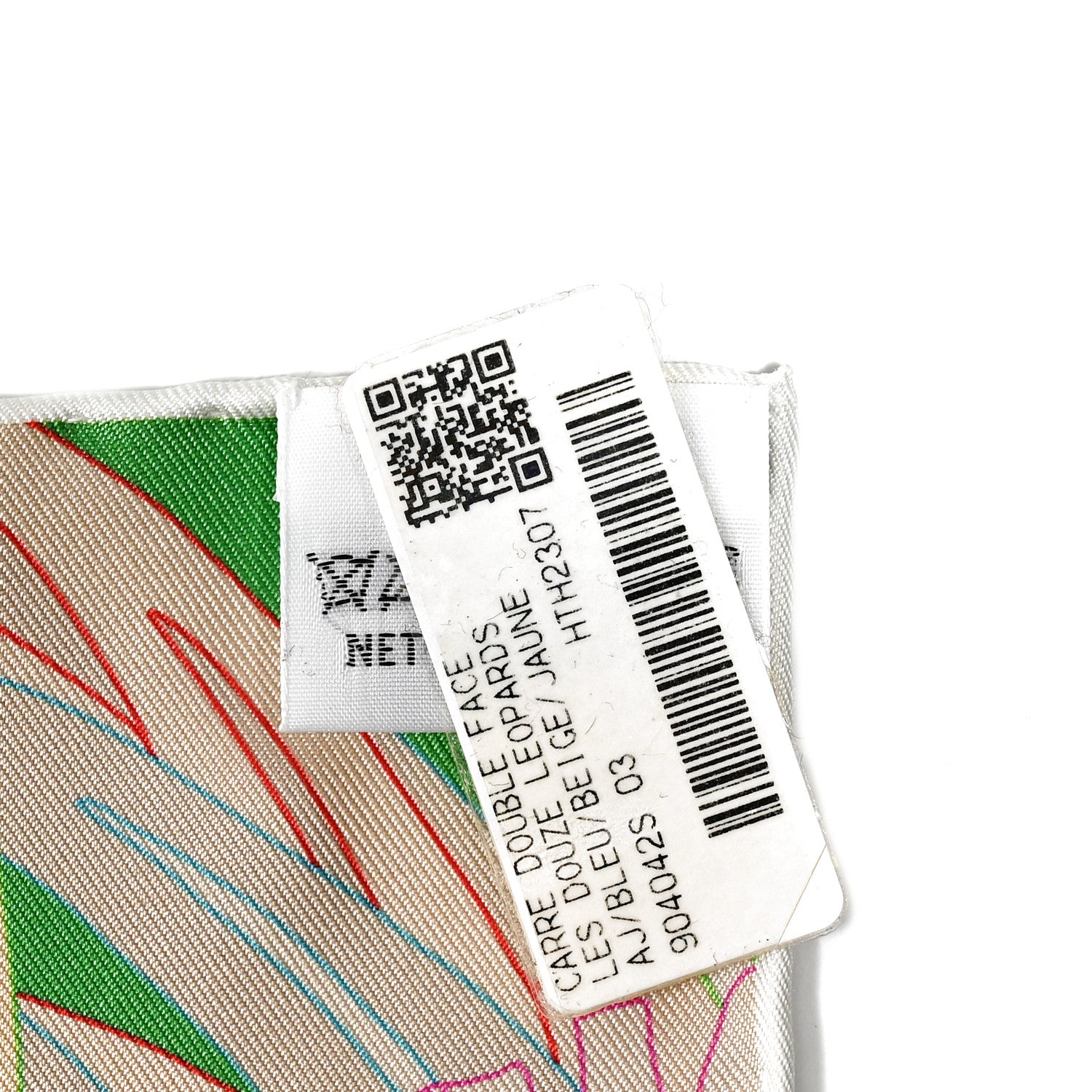 Hermes Silk Les Douze Leopards Scarf 90 Bleu Beige Jaune 6 of 6