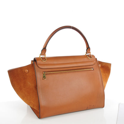 Celine Natural Calfskin Suede Medium Trapeze Tan 4 of 10