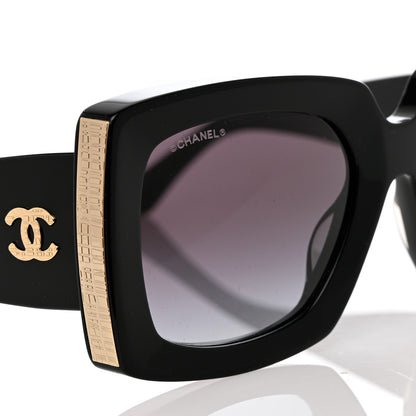 Chanel Acetate Rectangle Sunglasses 5435 Black 8 of 9