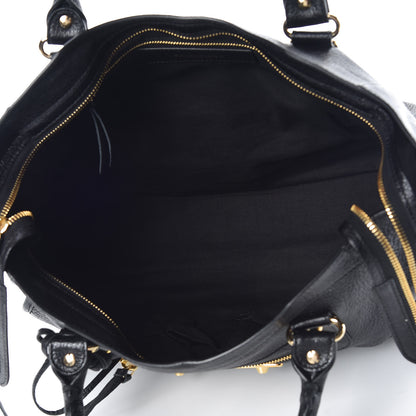 Balenciaga Chevre Gold Metallic Edge Hardware City Black 6 of 10