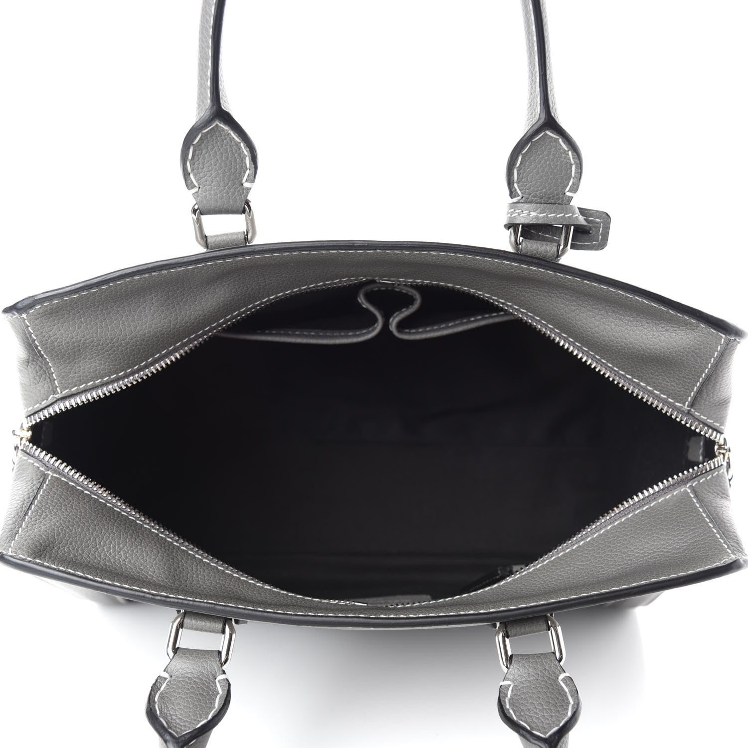 Alexander McQueen Pebbled Calfskin Small Skull Padlock Zip Around Tote Dark Grey 5 of 10