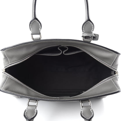 Alexander McQueen Pebbled Calfskin Small Skull Padlock Zip Around Tote Dark Grey 5 of 10