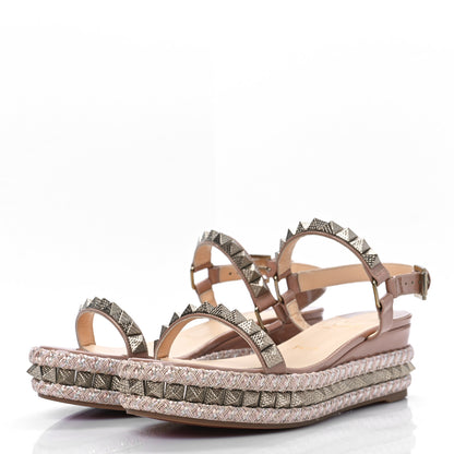 Christian Louboutin Calfskin Cubiste Pyraclou 60 Platform Sandals 39 Nude 4 of 9