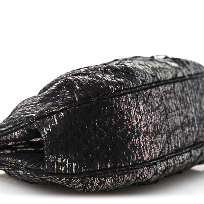 Judith Leiber Snakeskin Crystal Evening Clutch Black Silver 9 of 10