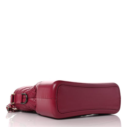 Chanel Aged Calfskin Chevron Quilted Medium Gabrielle Hobo Dark Pink 4 of 9