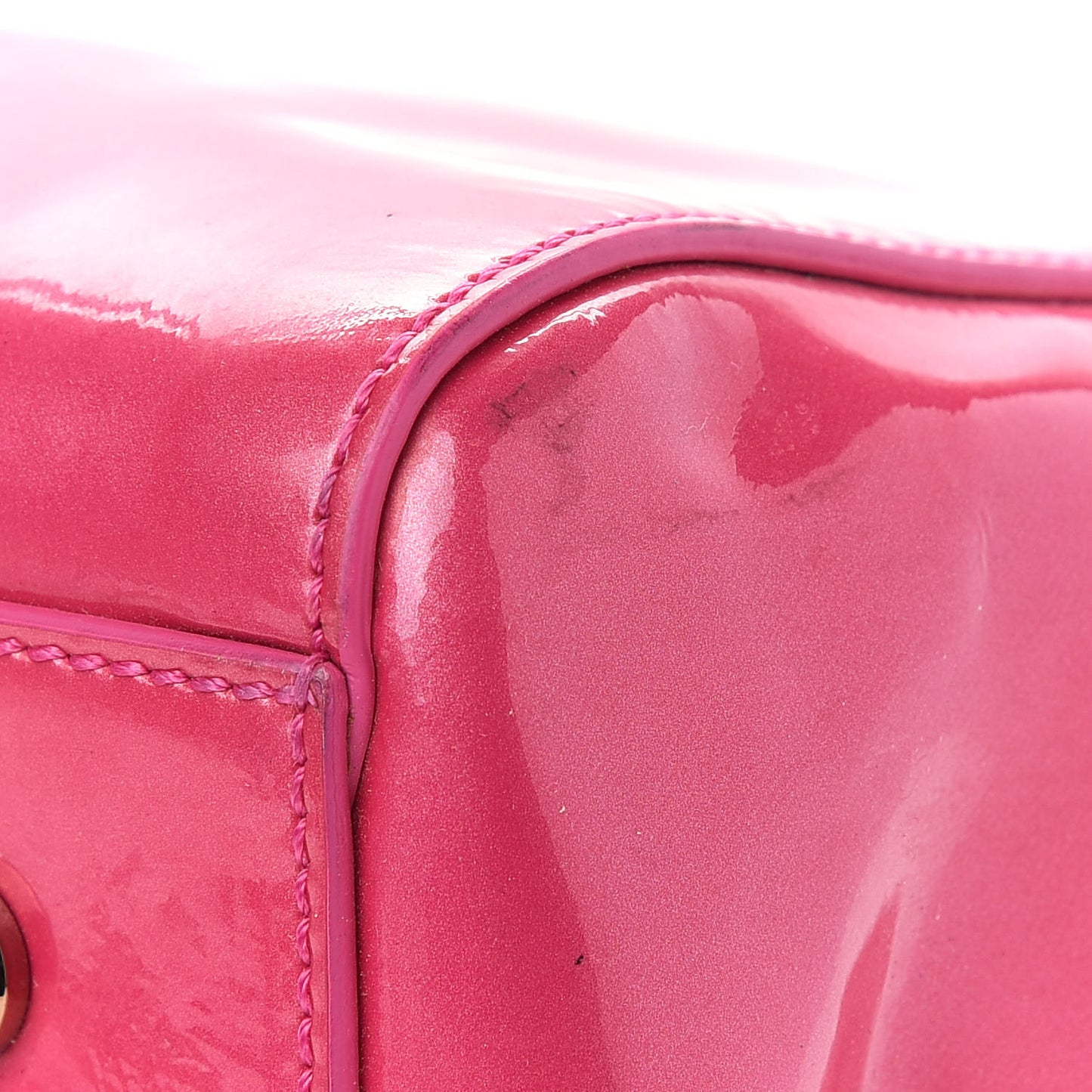 Patent Calfskin Large Signature Tote Pink