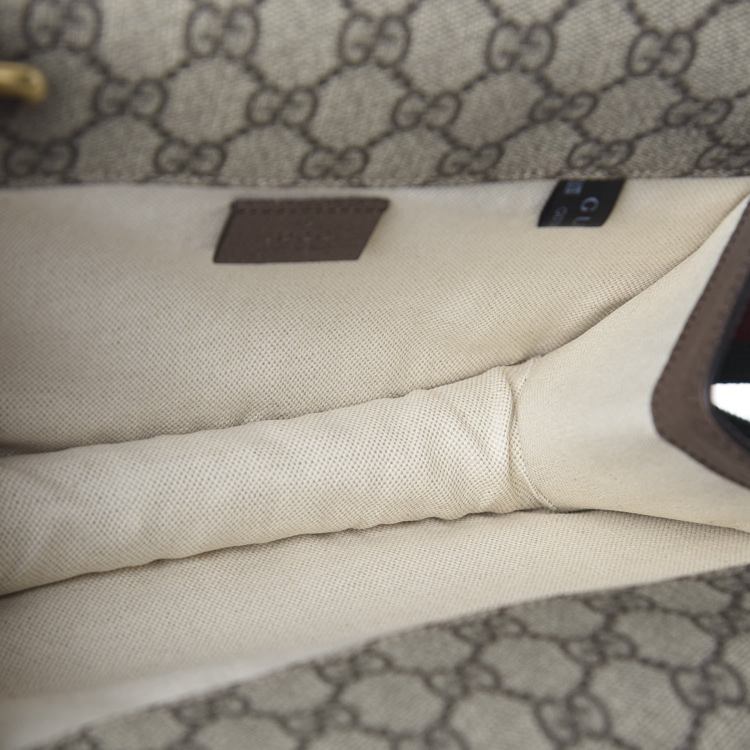 Gucci GG Supreme Monogram Web Small Neo Vintage Double Flap Messenger Bag Beige New Acero 7 of 12