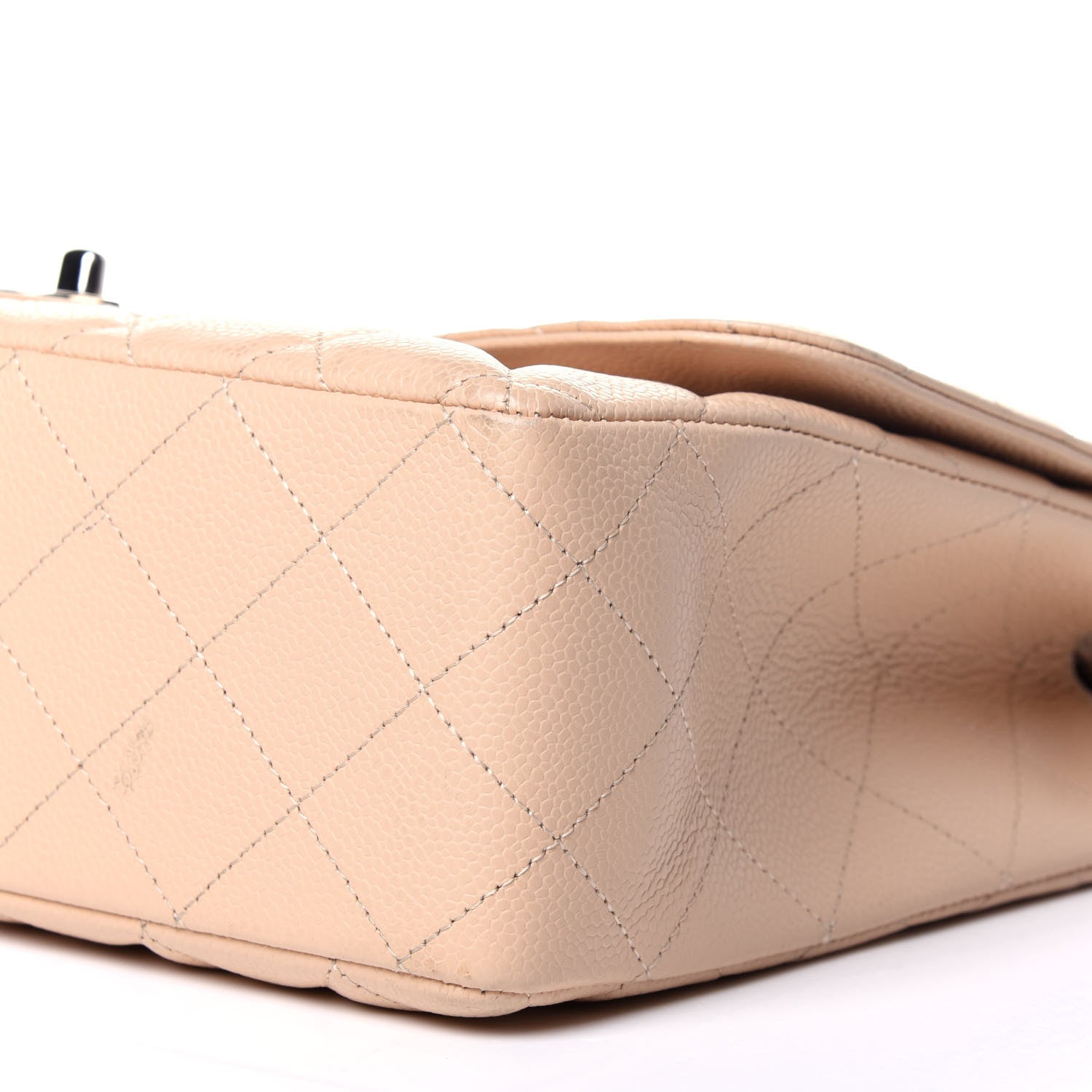 Chanel Caviar Quilted Jumbo Single Flap Beige Clair 10 of 13